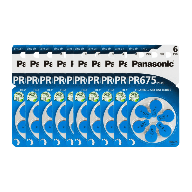 Panasonic Hörgerätebatterien 60 Stück Hörgerätebatterien Panasonic PR 675